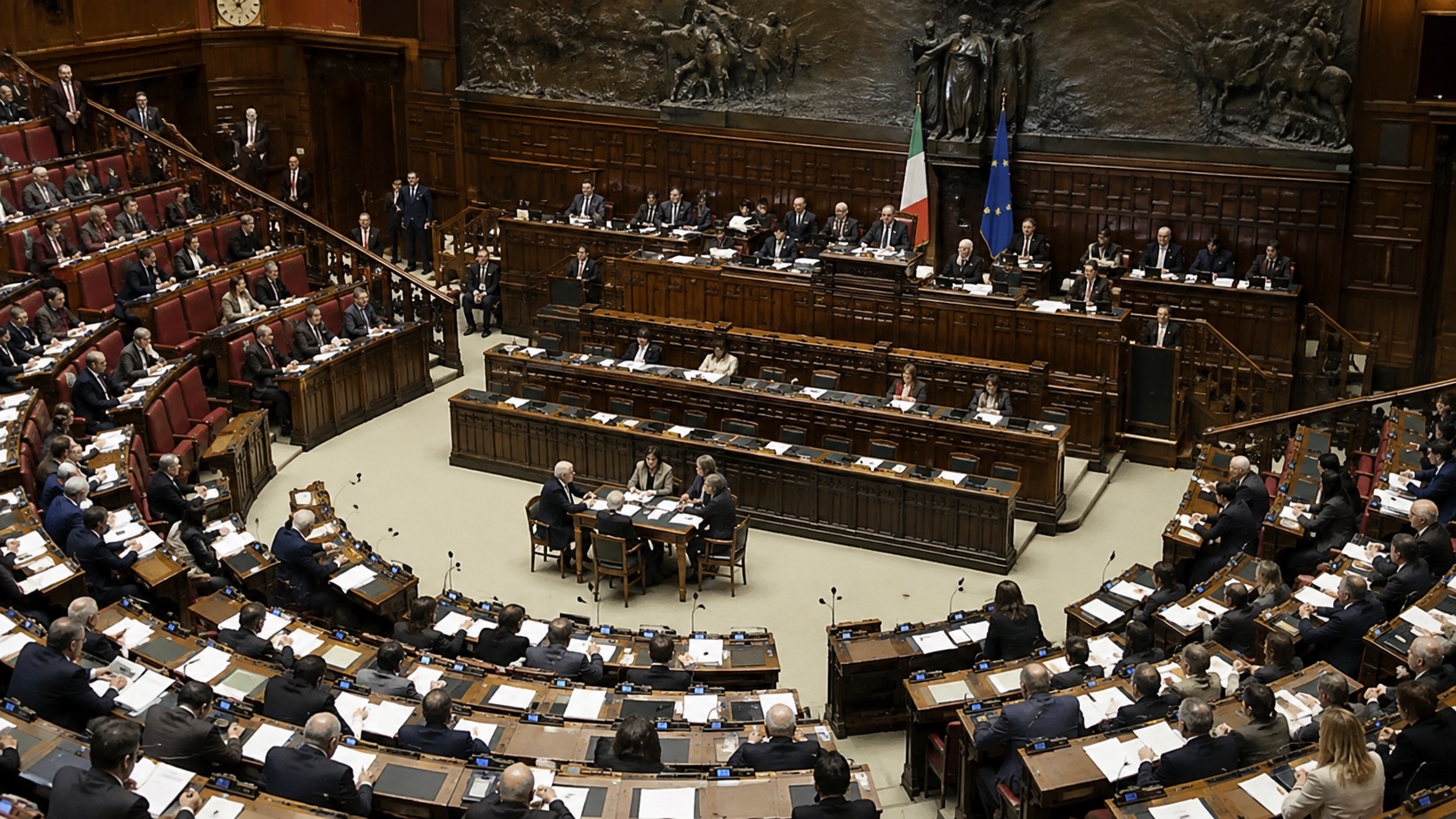 Aula parlamentare durante una seduta istituzionale